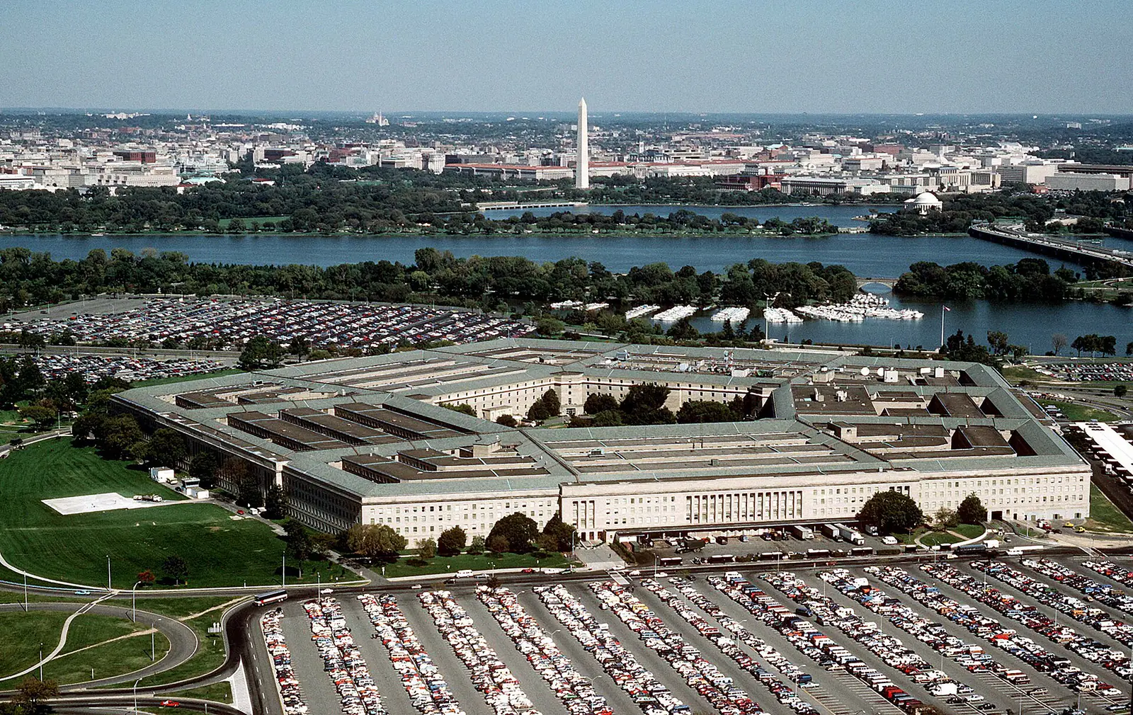 Aerial view of the Pentagon, the headquarters of the US Department of Defense