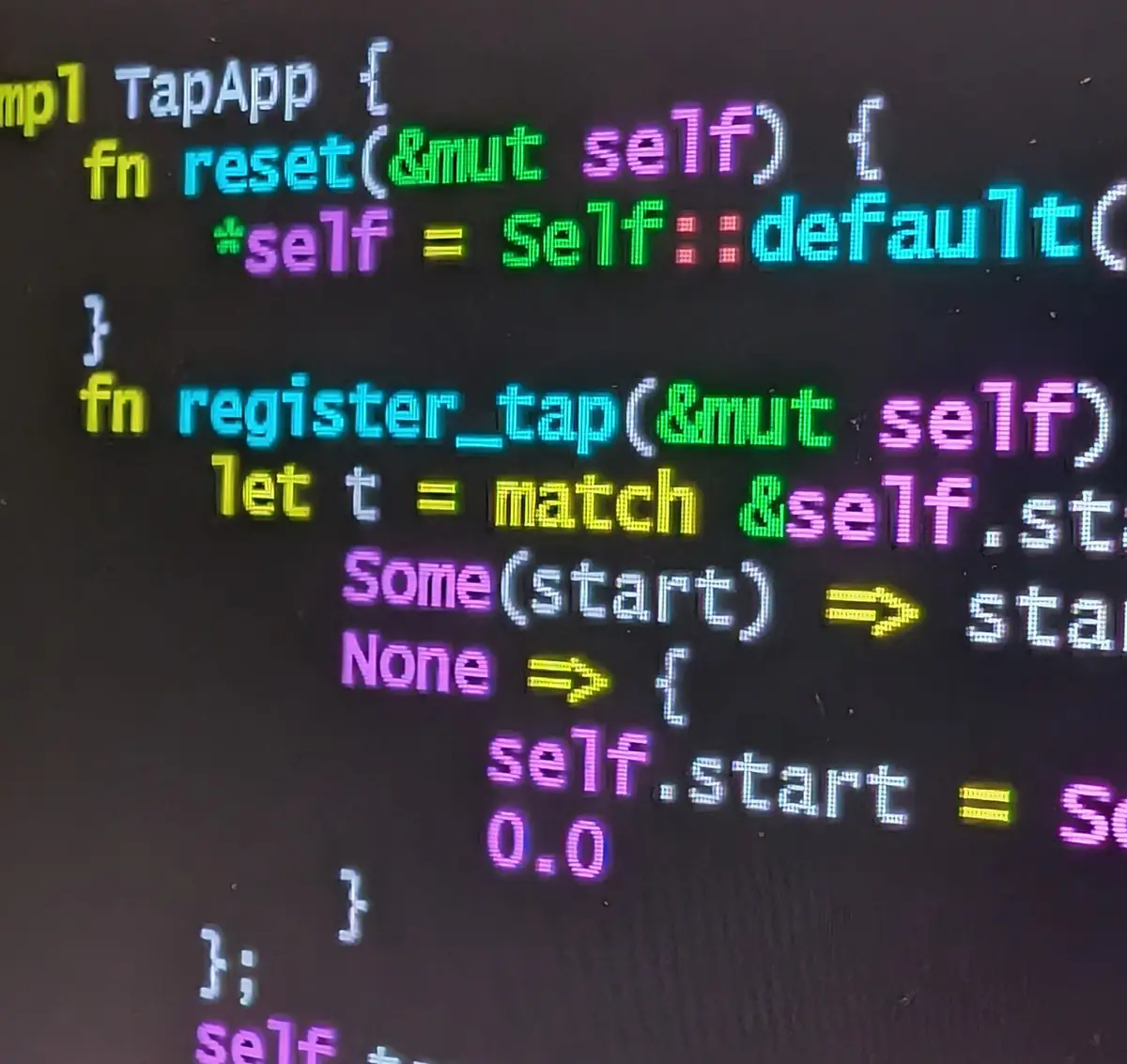 Source code displayed on a computer screen
